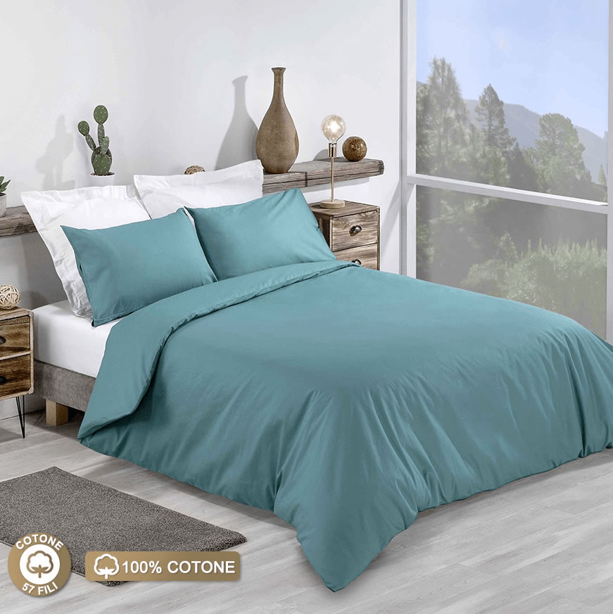 Sea Green 100 Cotton Duvet Cover Set Duvet Covers And Fitted
